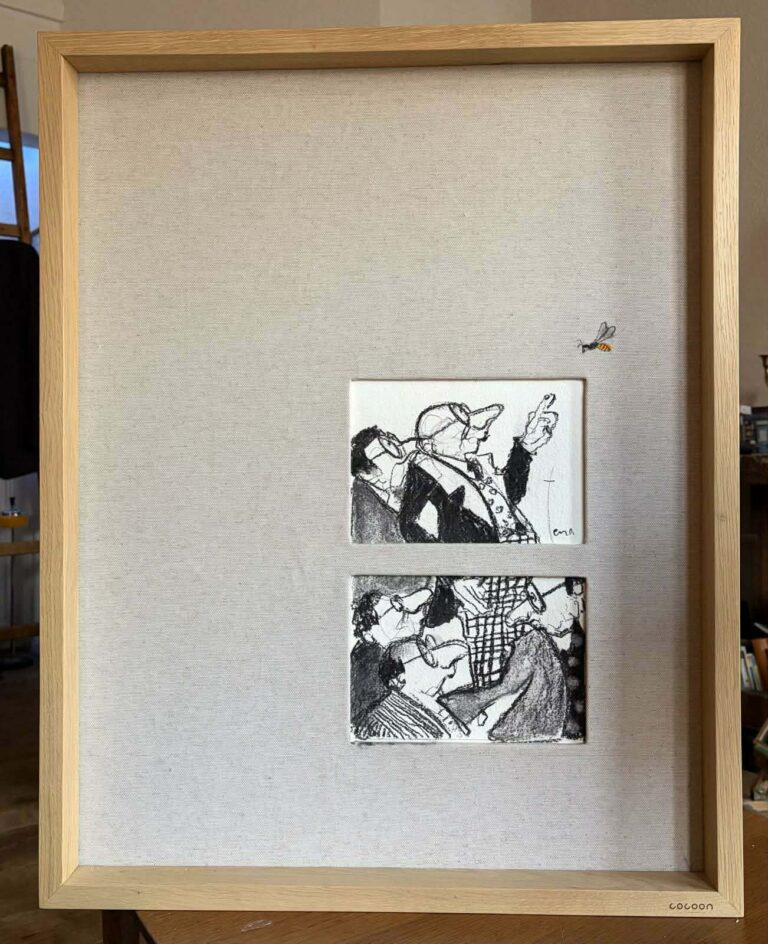 dessin de l'artiste TERRA encadré et qui déborde !