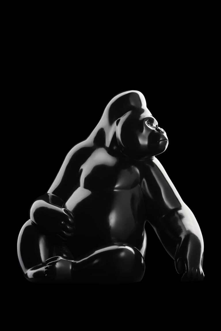 Michel Bassompierre, sculpture, bronze. Gorille dos argenté.