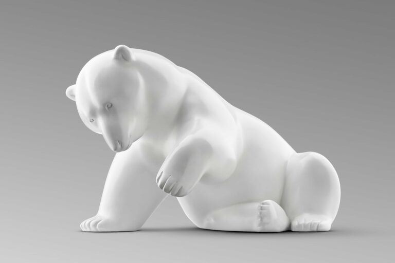 Ours Blanc. Sculpture. Bronze. Michel Bassompierre.