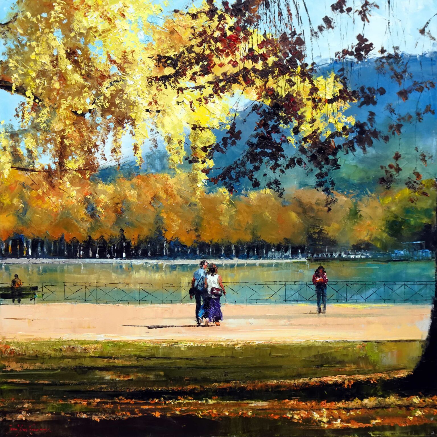 Annecy. Huile sur toile. Jean-Yves Fremeaux. Galerie Platini.